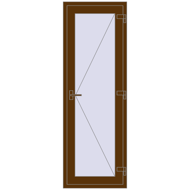 Interior doors 700x2050 mm OPTIMUM (REHAU Z98/70) opens inside