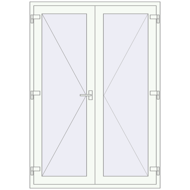 Einfach und Doppelglasschwingtüren 1410x2017 mm OPTIMUM (Z98/70) nach innen öffnend