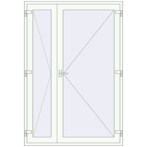 Single and double swing glass doors 1500x2200 mm ENERGY-SAVING (REHAU SYNEGO Z106) opens inside