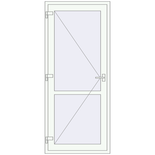 Jednoskrzydłowe i dwuskrzydłowe drzwi szklane 900x2100 mm OPTIMUM (REHAU Z98/70) opens inside
