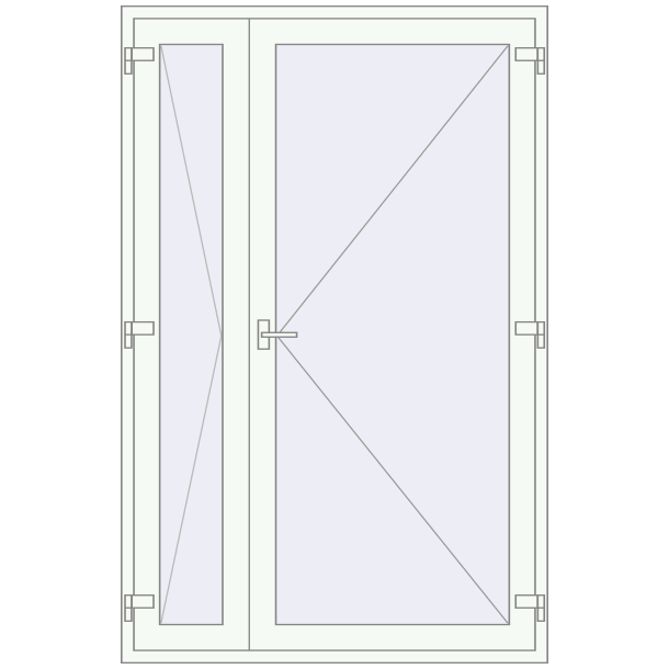 Single and double swing glass doors 1450x2235 mm OPTIMUM (REHAU Z98/70) opens inside