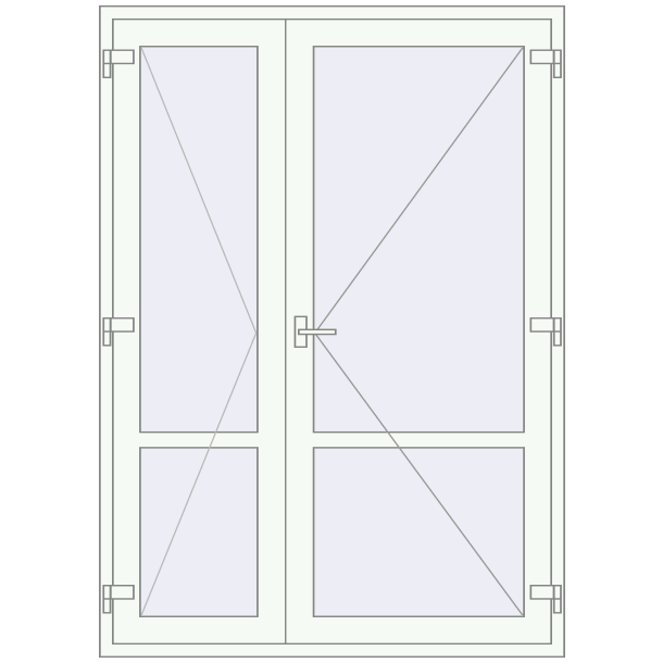 Single and double swing glass doors 1500x2100 mm OPTIMUM (REHAU Z98/70) opens inside