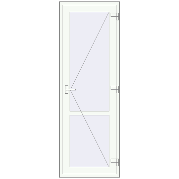 Jednoskrzydłowe i dwuskrzydłowe drzwi szklane 750x2190 mm OPTIMUM (REHAU Т118/70) opens to the outside
