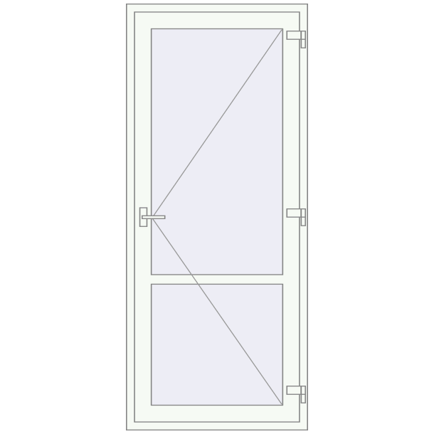 Jednoskrzydłowe i dwuskrzydłowe drzwi szklane 950x2235 mm OPTIMUM (REHAU Z98/70) opens inside
