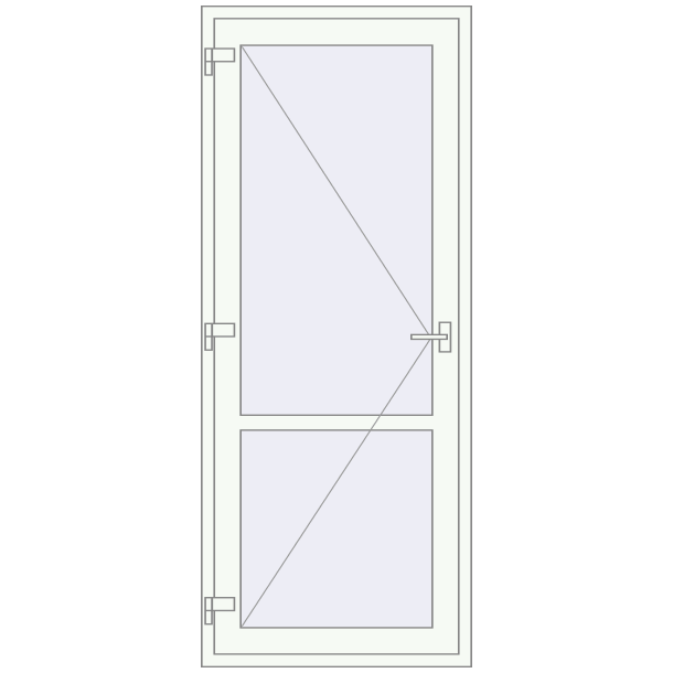 Jednoskrzydłowe i dwuskrzydłowe drzwi szklane 900x2200 mm OPTIMUM (REHAU Т118/70) opens to the outside