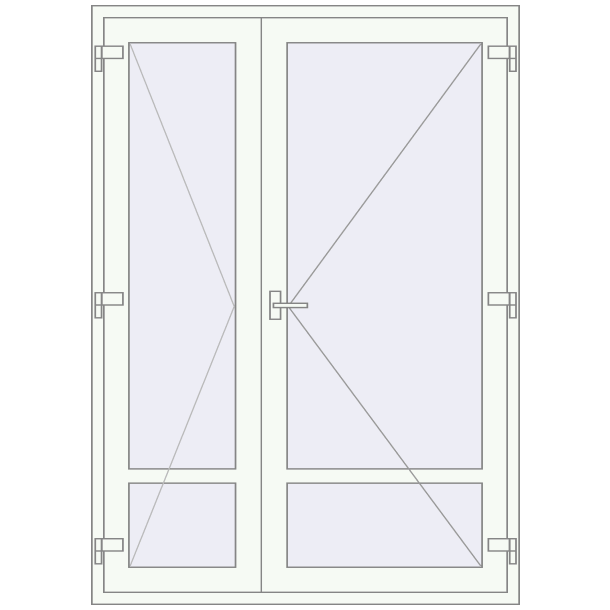 Interior doors 1500x2100 mm ALUPROF MB-86 opens to the outside (Aluminium)