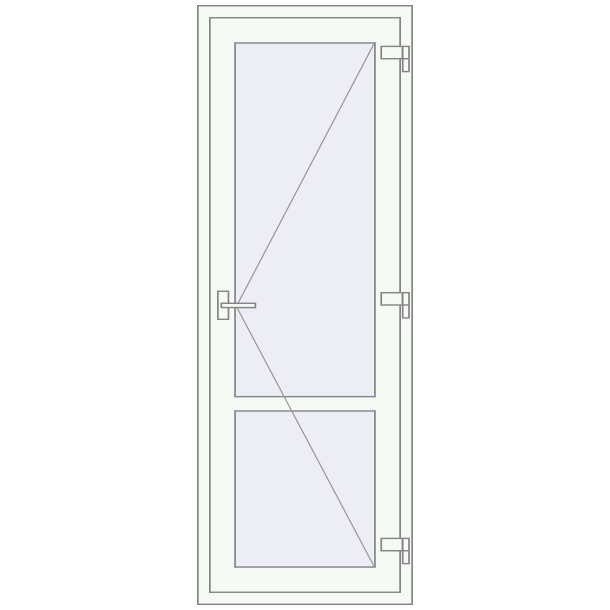 Single and double swing glass doors 750x2090 mm OPTIMUM (REHAU Т118/70) opens to the outside