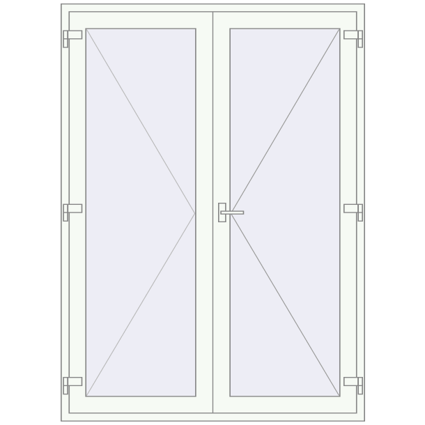 Single and double swing glass doors 1600x2200 mm ENERGY-SAVING (REHAU SYNEGO Z106) opens inside
