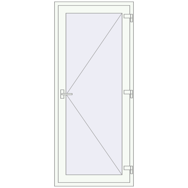 Interior doors 900x2100 mm ABSOLUTE (REHAU GENEO Z 97) opens inside