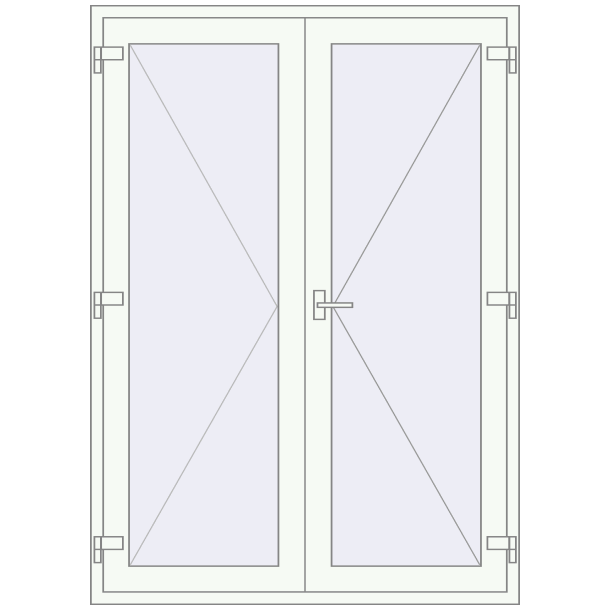 Single and double swing glass doors 1460x2040 mm OPTIMUM (REHAU Z98/70) opens inside