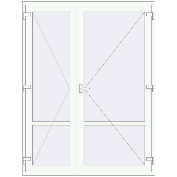 Single and double swing glass doors 1700x2225 mm OPTIMUM (REHAU Z98/70) opens inside
