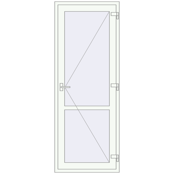 Jednoskrzydłowe i dwuskrzydłowe drzwi szklane 850x2250 mm KMD opens to the outside (Aluminium)