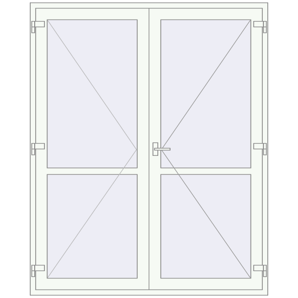 Single and double swing glass doors 1820x2240 mm OPTIMUM (REHAU Т118/70) opens to the outside