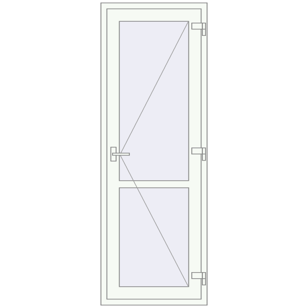 Jednoskrzydłowe i dwuskrzydłowe drzwi szklane 750x2130 mm OPTIMUM (REHAU Z98/70) opens inside