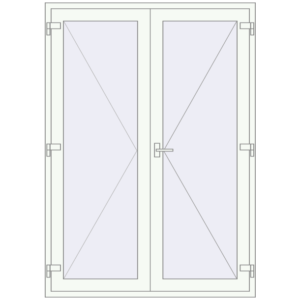 Single and double swing glass doors 1500x2100 mm OPTIMUM (REHAU Z98/70) opens inside