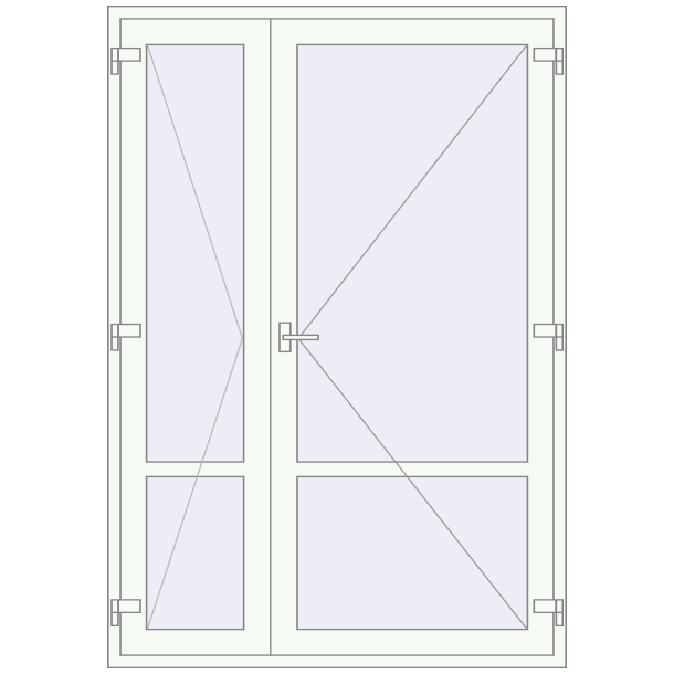 Single and double swing glass doors 1550x2240 mm OPTIMUM (REHAU Z98/70) opens inside