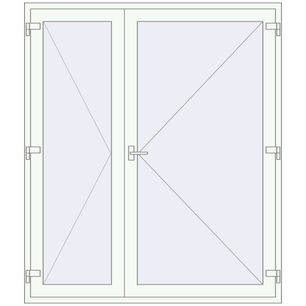 Single and double swing glass doors 1800x2100 mm OPTIMUM (REHAU Z98/70) opens inside