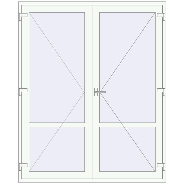 Single and double swing glass doors 1800x2200 mm OPTIMUM (REHAU Т118/70) opens to the outside