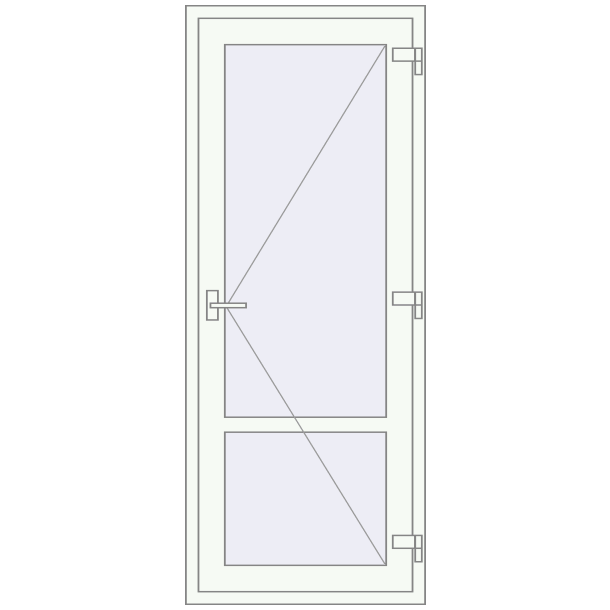 Jednoskrzydłowe i dwuskrzydłowe drzwi szklane 800x2000 mm ENERGY-SAVING (REHAU SYNEGO Т126) opens to the outside