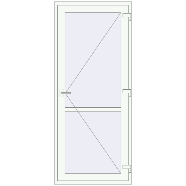 Single and double swing glass doors 935x2200 mm OPTIMUM (REHAU Т118/70) opens to the outside