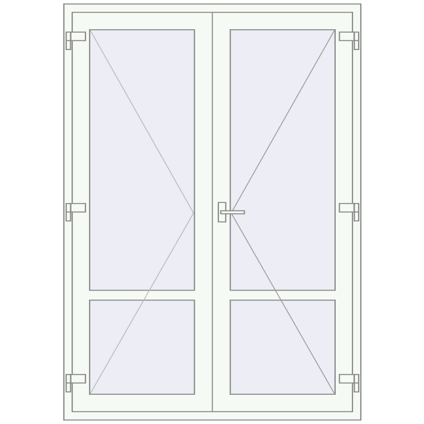 Einfach und Doppelglasschwingtüren 1500x2100 mm INTERIOR door (Z98/60) opens inside