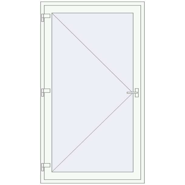 Jednoskrzydłowe i dwuskrzydłowe drzwi szklane 1200x2100 mm OPTIMUM (REHAU Т118/70) opens to the outside