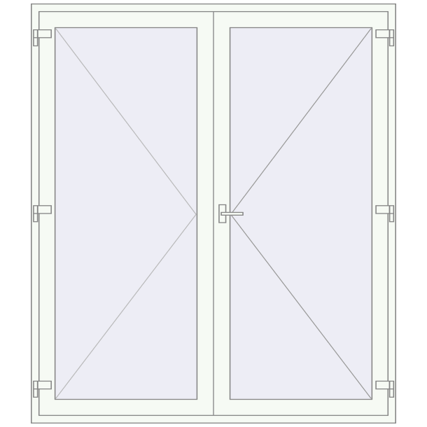 Single and double swing glass doors 1950x2275 mm ENERGY-SAVING (REHAU SYNEGO Т126) opens to the outside