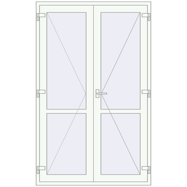 Single and double swing glass doors 1400x2235 mm ENERGY-SAVING (REHAU SYNEGO Т126) opens to the outside
