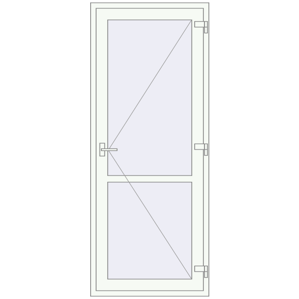 Jednoskrzydłowe i dwuskrzydłowe drzwi szklane 900x2230 mm OPTIMUM (REHAU Z98/70) opens inside