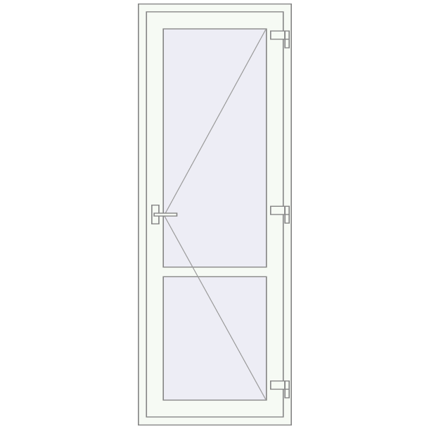 Single and double swing glass doors 800x2200 mm ABSOLUTE (REHAU GENEO Т 117) opens to the outside
