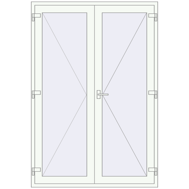 Single and double swing glass doors 1500x2200 mm ABSOLUTE (REHAU GENEO Z 97) opens  inside