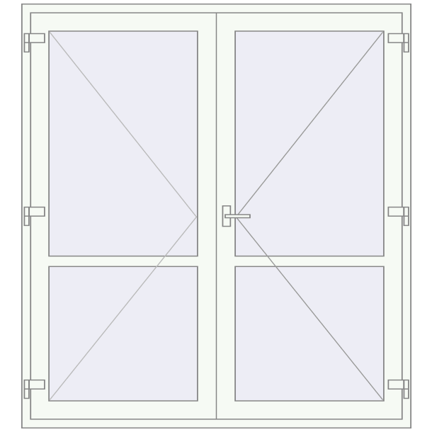 Single and double swing glass doors 1870x2035 mm OPTIMUM (REHAU Z98/70) opens inside