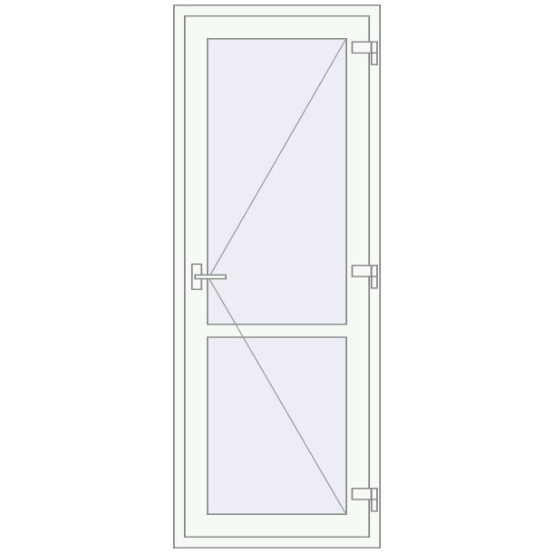 Single and double swing glass doors 800x2100 mm OPTIMUM (REHAU Z98/70) opens inside
