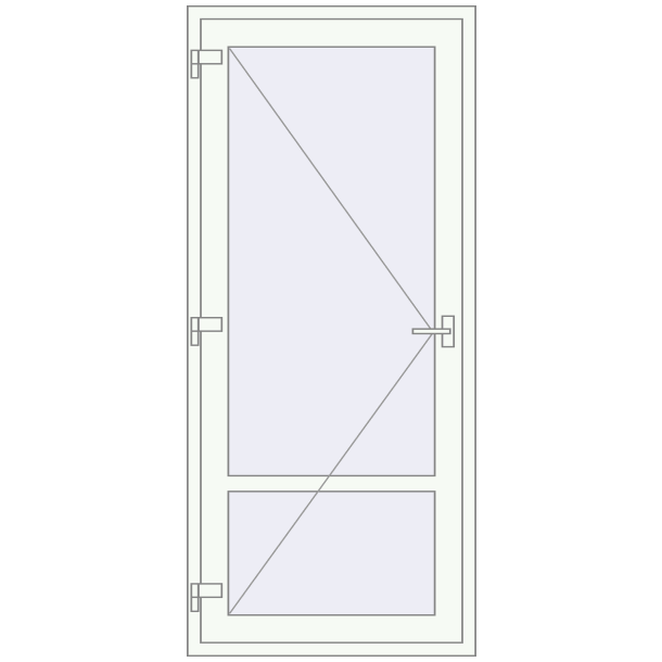 Single and double swing glass doors 920x2075 mm OPTIMUM (REHAU Z98/70) opens inside