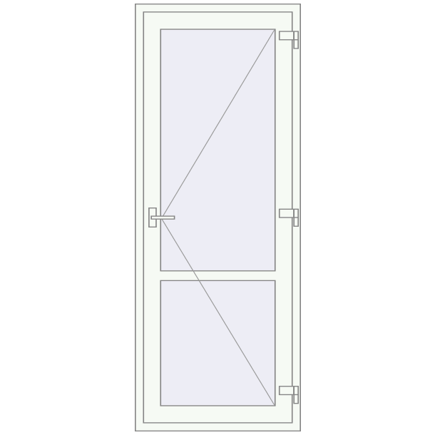 Jednoskrzydłowe i dwuskrzydłowe drzwi szklane 850x2200 mm ABSOLUTE (REHAU GENEO Т 117) opens to the outside