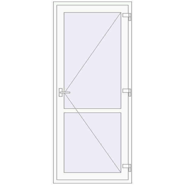 Jednoskrzydłowe i dwuskrzydłowe drzwi szklane 950x2200 mm OPTIMUM (REHAU Z98/70) opens inside