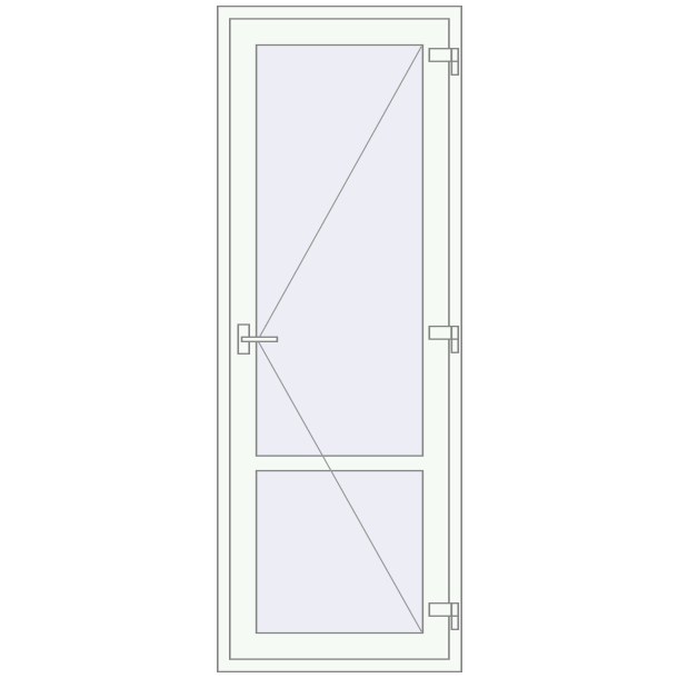 Jednoskrzydłowe i dwuskrzydłowe drzwi szklane 820x2235 mm OPTIMUM (REHAU Z98/70) opens inside