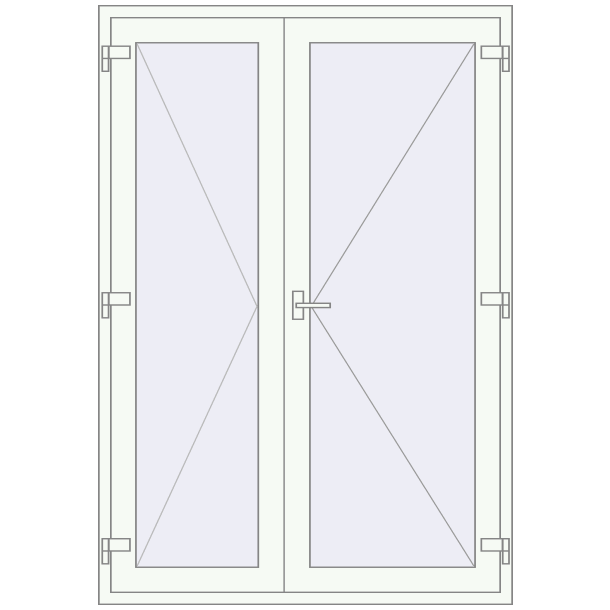 Single and double swing glass doors 1450x2100 mm OPTIMUM (REHAU Z98/70) opens inside