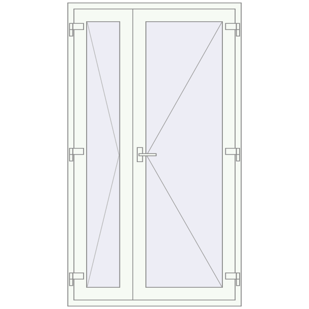 Single and double swing glass doors 1200x2100 mm OPTIMUM (REHAU Т118/70) opens to the outside