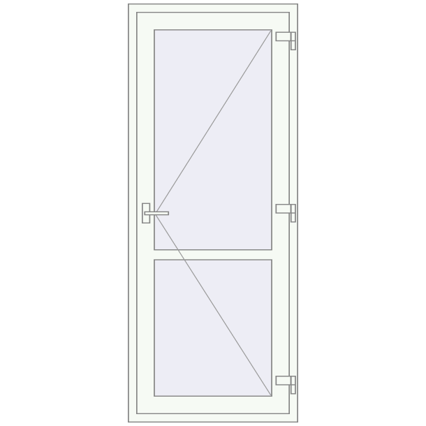 Jednoskrzydłowe i dwuskrzydłowe drzwi szklane 850x2100 mm OPTIMUM (REHAU Z98/70) opens inside