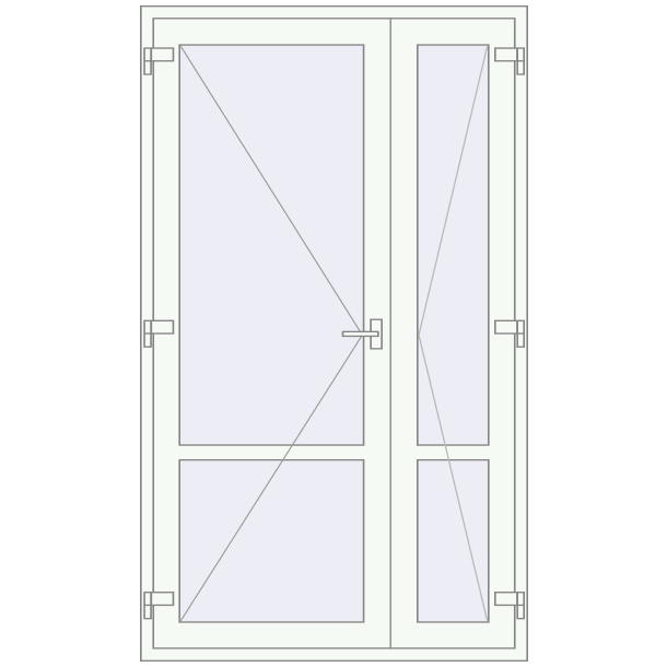 Single and double swing glass doors 1300x2200 mm OPTIMUM (REHAU Т118/70) opens to the outside