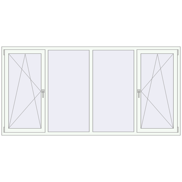 Okna skrzydłowe 2600x1290 mm KORSA ENERGY-SAVING (REHAU SYNEGO MD)