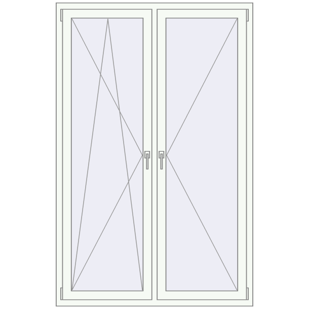 Kipp und Drehfenster 1300x2000 mm KORSA STANDARD (Euro 70)