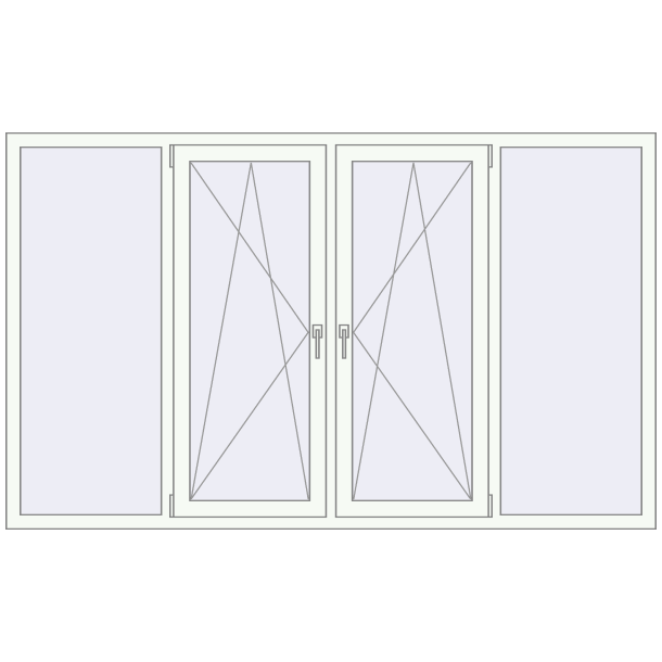 Tilt-and-Turn 2300x1400 mm KORSA OPTIMUM 70 (REHAU Euro 70)