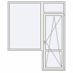 Single leaf with fanlight, impost and a window on the left side
