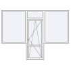 Single leaf with fanlight and windows on both sides