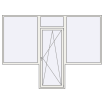 Single leaf with fanlight and windows on both sides