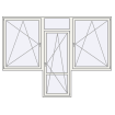 Single leaf with fanlight and windows on both sides
