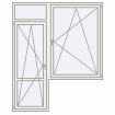 Single leaf with fanlight, impost and a window on the right side