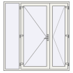 Double leaf with left side panel